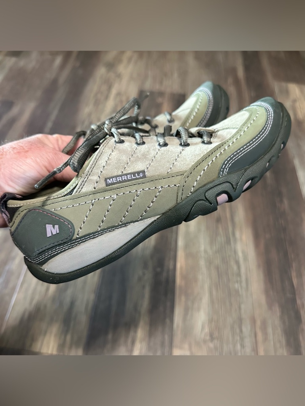 Merrell dusty olive mimosa women’s 6 performance shoe comfort lace up sneaker